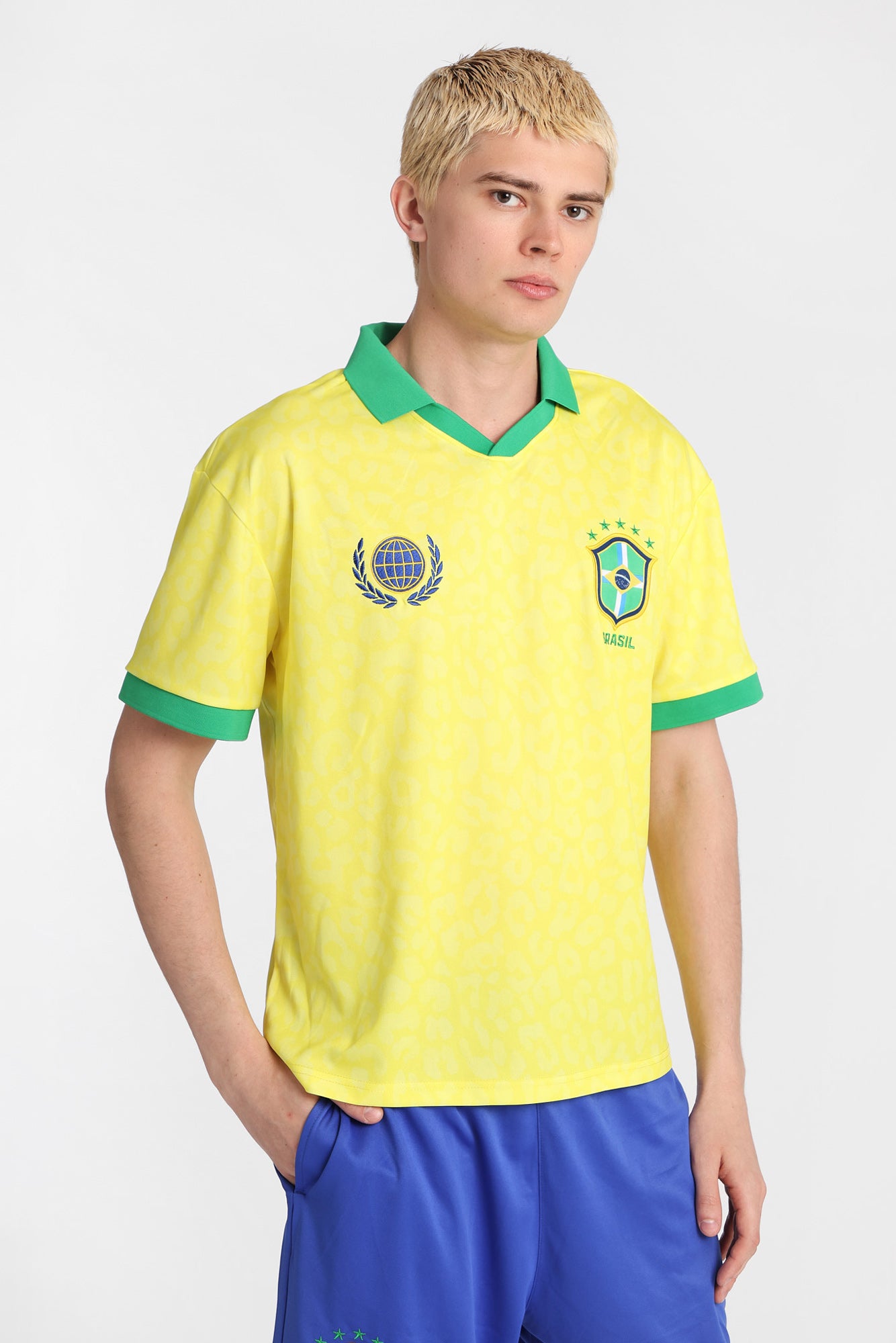 Brasil 10 Graphic Oversized Polo Soccer Jersey