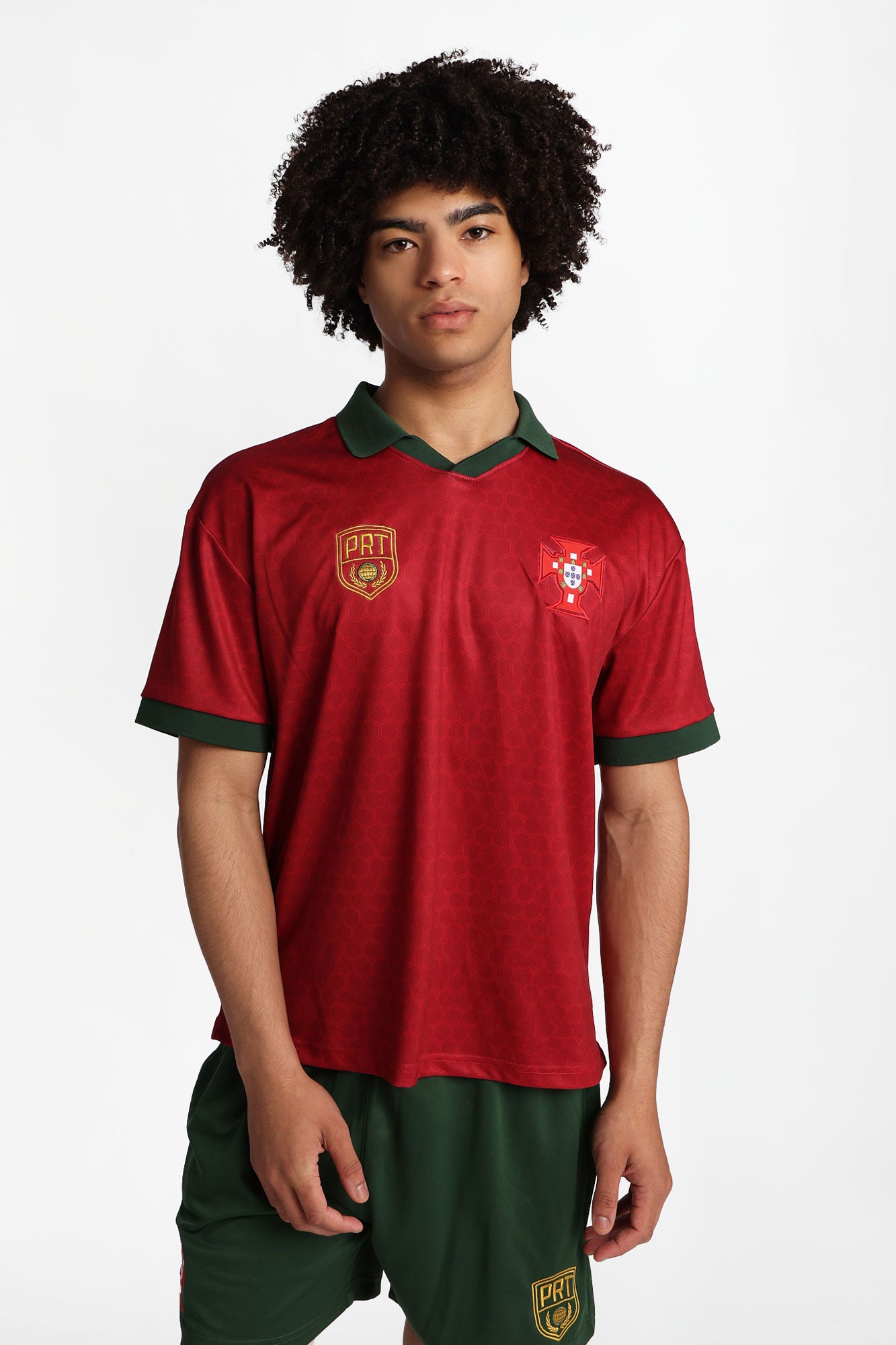 Portugal 7 Graphic Oversized Polo Soccer Jersey