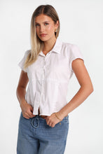 Chemise en coton popeline à manches courtes à nouer au dos thumbnail 1