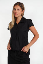 Poplin Cotton Short Sleeve Tie-Back Button-Up Shirt thumbnail 2