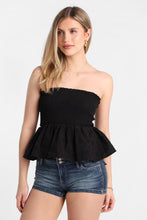 Cotton Eyelet Smocked Strapless Top thumbnail 2