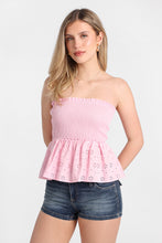 Cotton Eyelet Smocked Strapless Top thumbnail 11