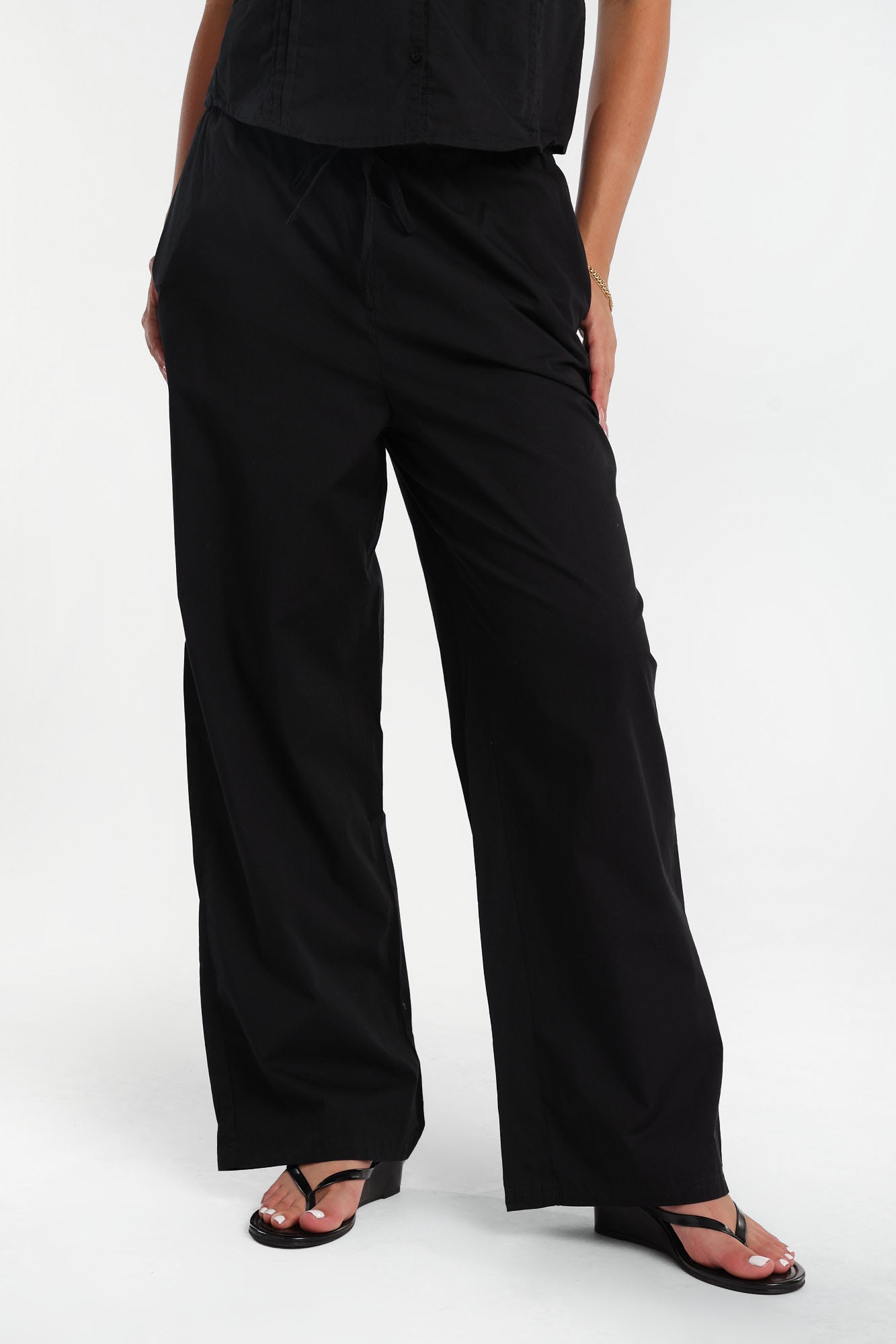 Poplin Cotton Wide Leg Pants
