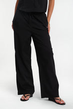 Pantalon en coton popeline à jambe large à cordon thumbnail 2