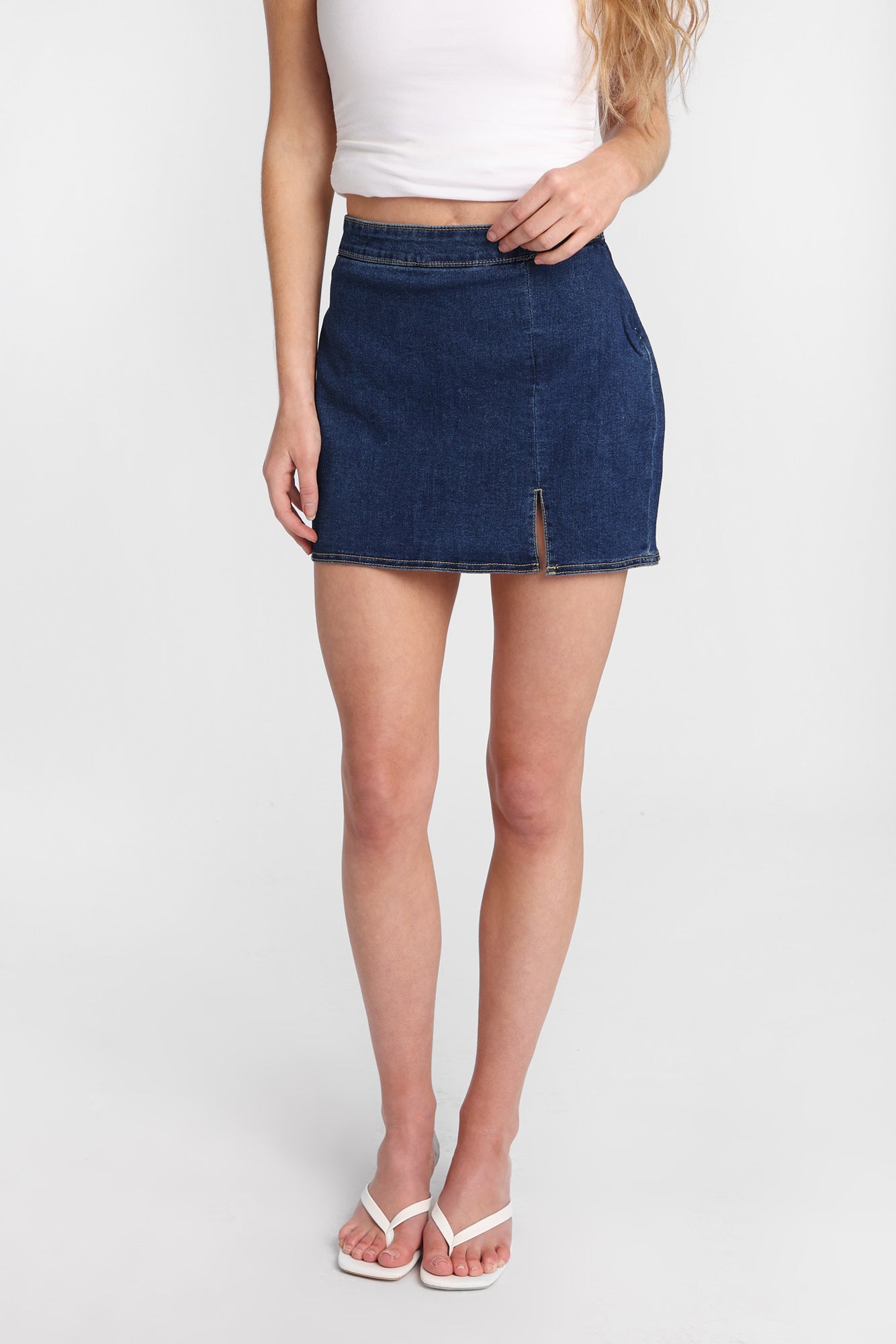 Mini jupe-short en denim