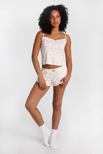 Ensemble débardeur et short pyjama en tricot pointelle imprimé thumbnail 11