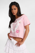 T-shirt à grand décolleté bateau à manches courtes brodé floral 17 thumbnail 1