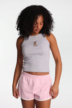 Bunny Embroidered Ribbed Knit High Neck Tank Top thumbnail 1