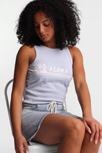 Aloha Ribbed Knit High Neck Tank Top thumbnail 1