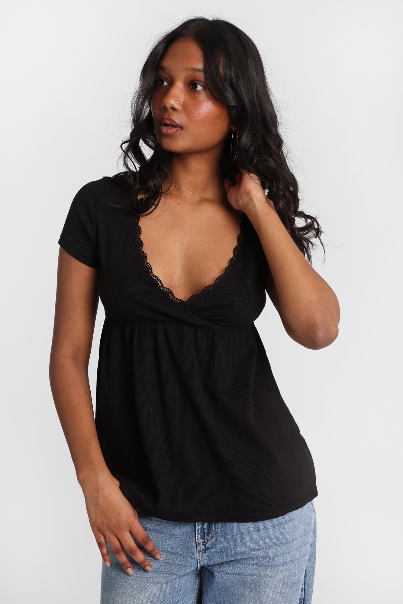Short Sleeve Babydoll Top