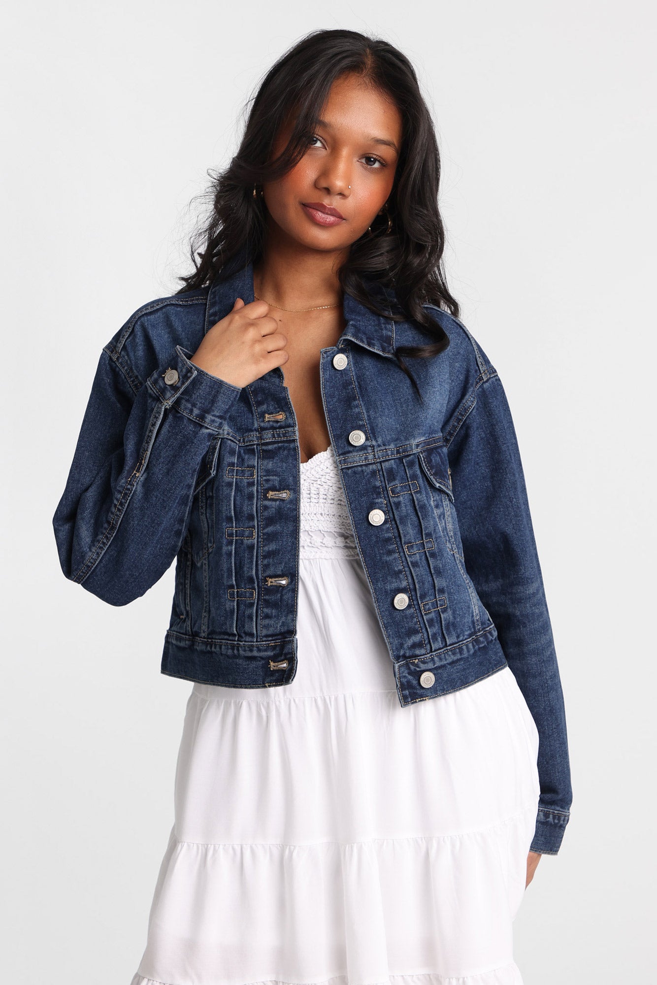 Blouson en denim écourtée