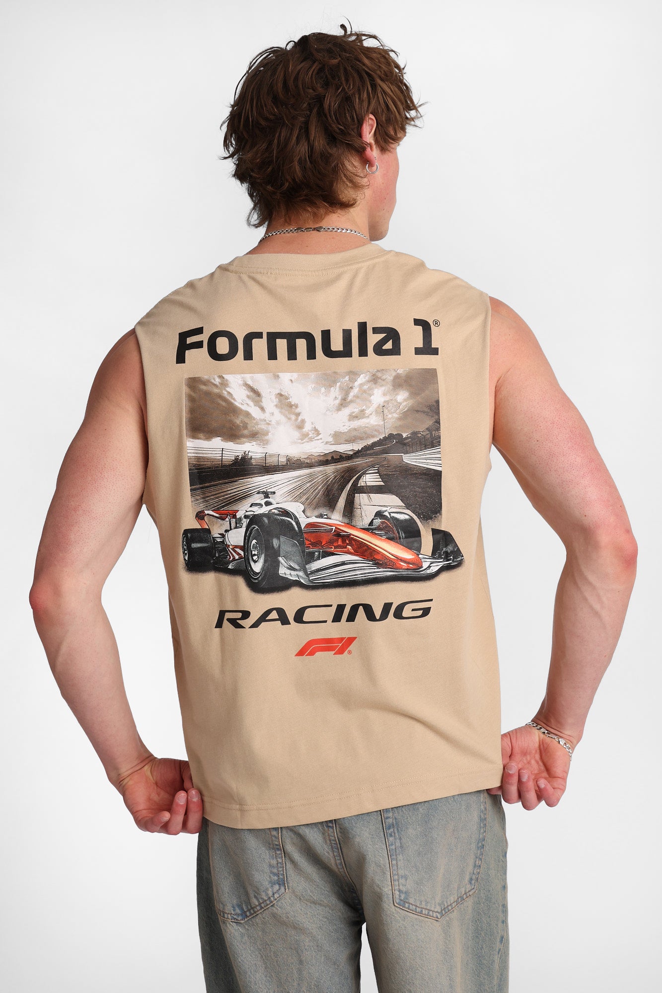 F1 Racing Division Graphic Oversized Tank Top
