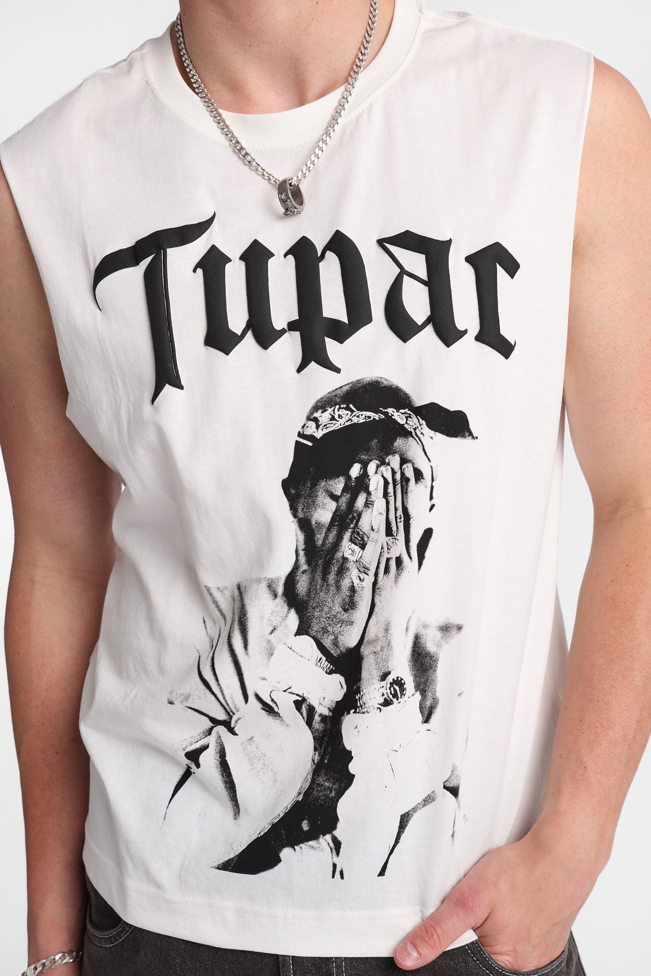 Tupac Puff Print Graphic Oversized Tank Top – Bluenotes
