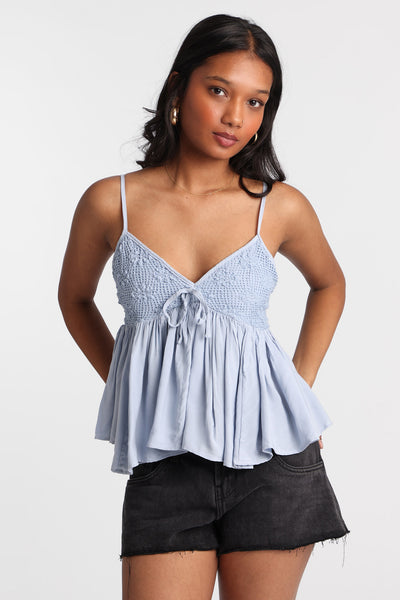 AERO Crochet Peplum Top – Bluenotes
