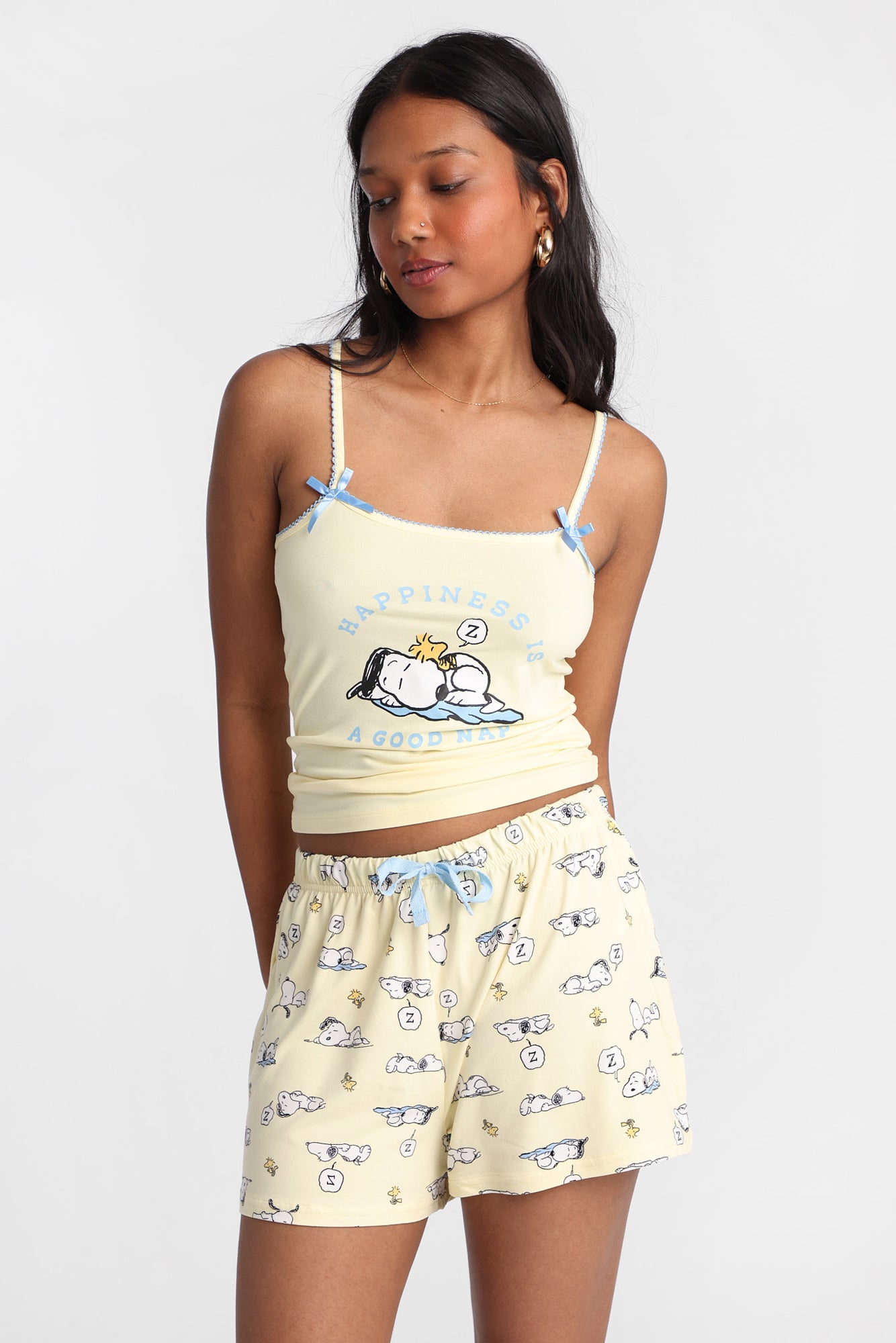Peanuts Snoopy Nap Graphic Super Soft Pajama Camisole & Shorts 2-Piece Set