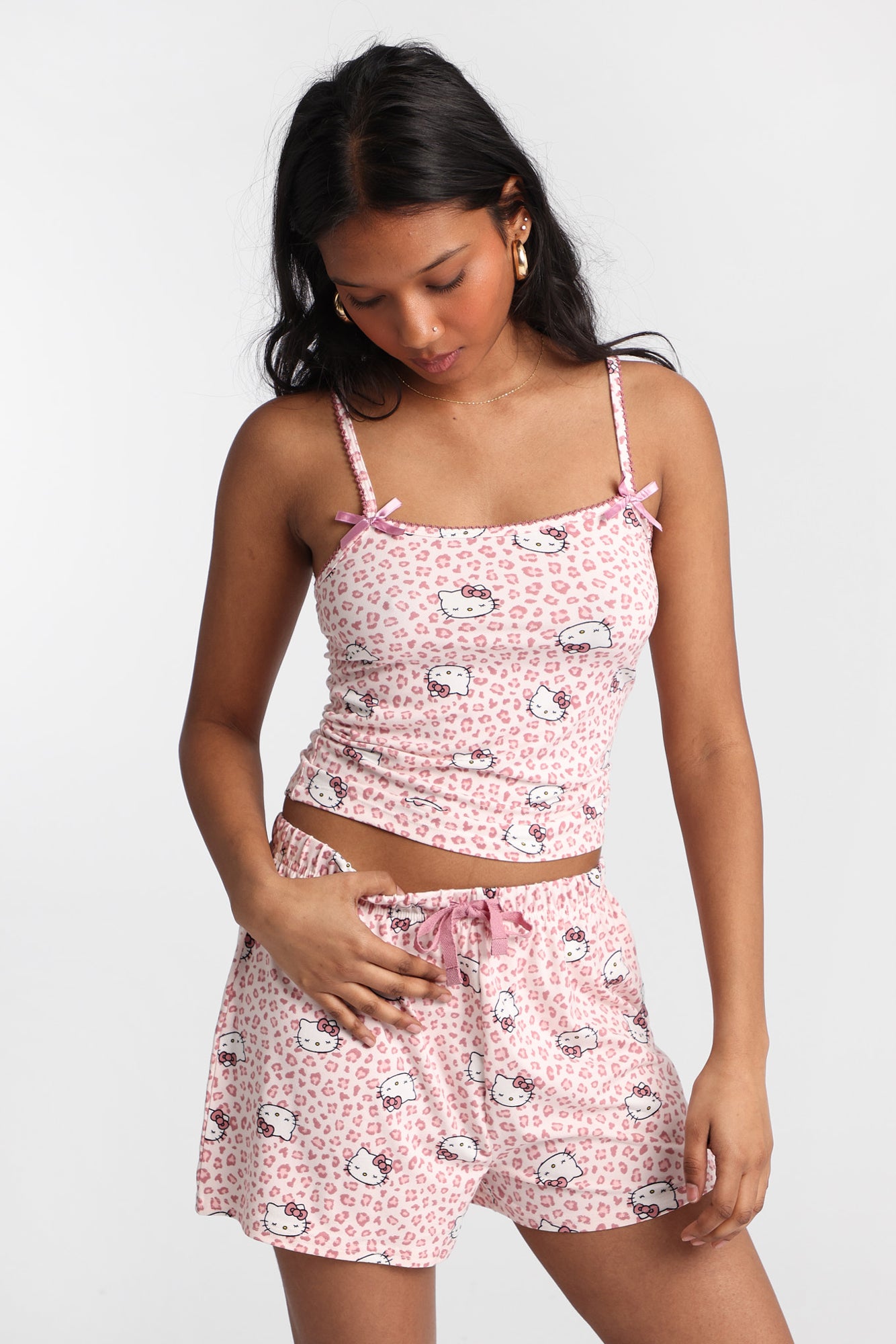 Hello Kitty Leopard Graphic Super Soft Pajama Camisole & Shorts 2-Piece Set