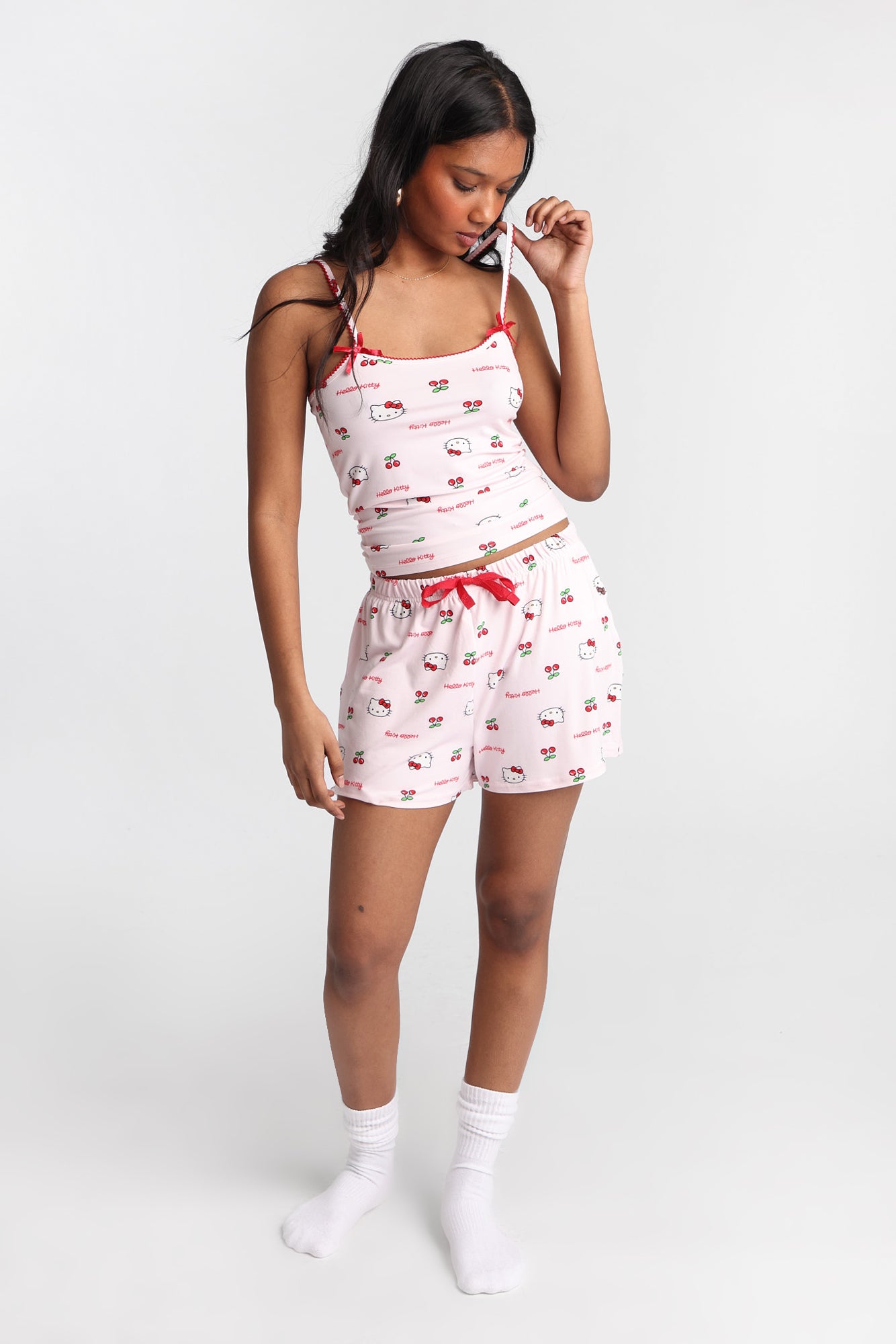 Hello Kitty Cherry Graphic Super Soft Pajama Camisole & Shorts 2