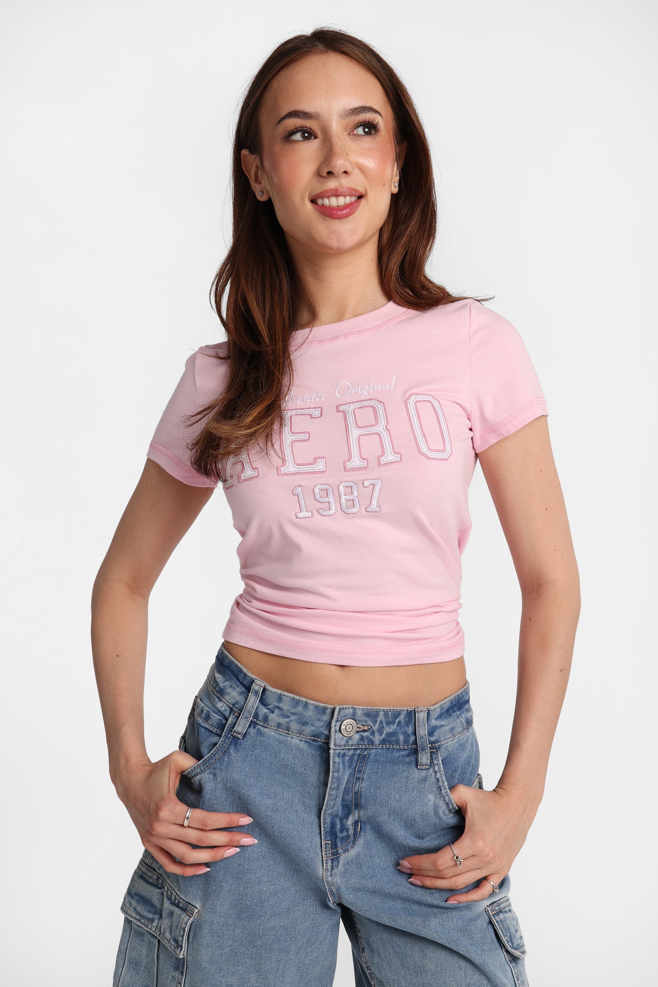 AERO Original Brand 1987 Embroidered Patch Graphic Classic Tee