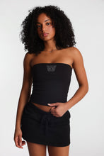 AERO Butterfly Rhinestone Applique Graphic Tube Top thumbnail 1