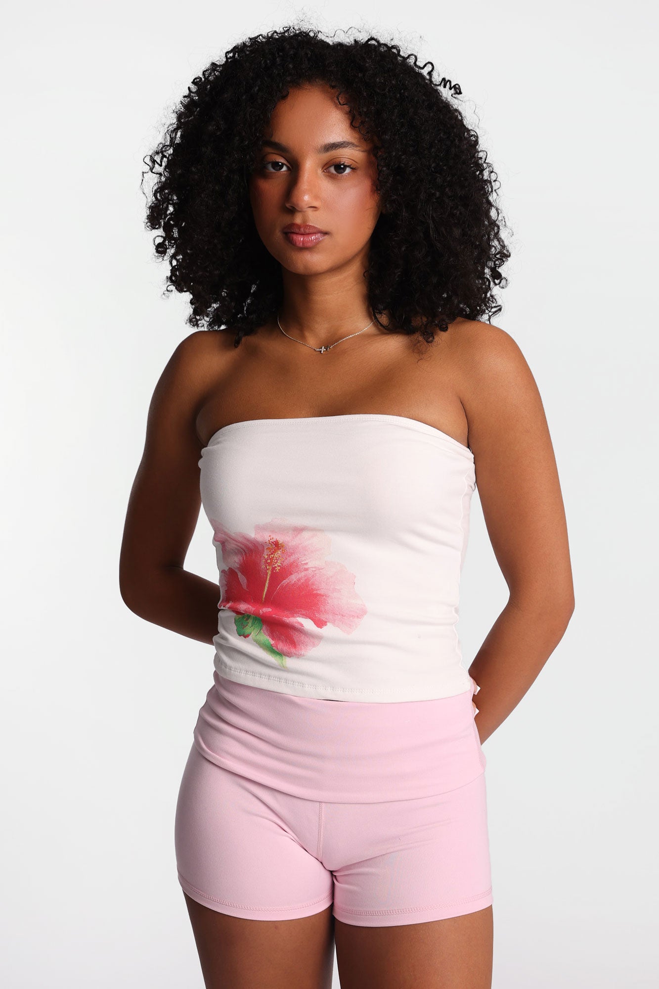 AERO Hibiscus Graphic Tube Top