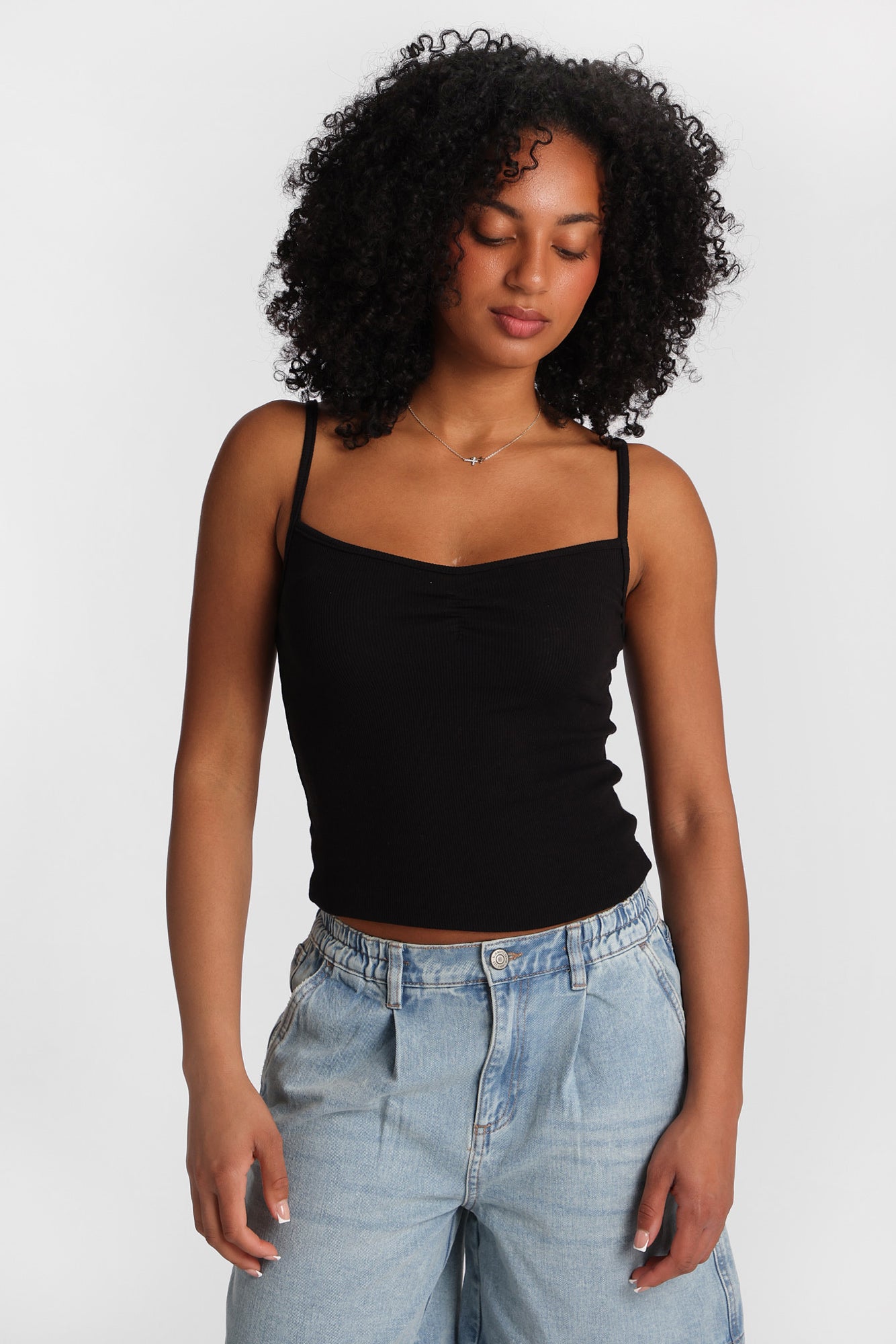 Camisole à col en V tricot côtelé AERO