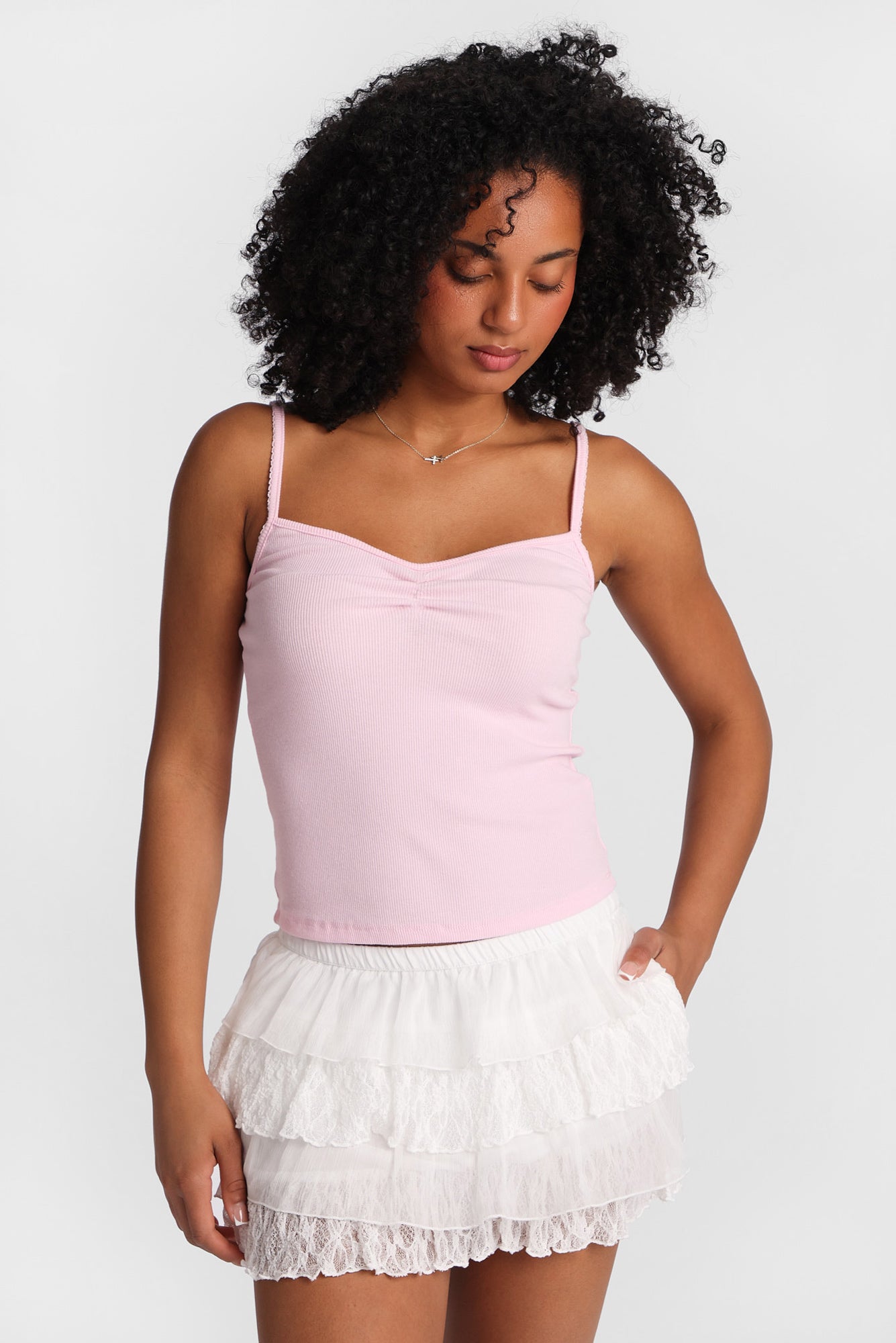Camisole à col en V tricot côtelé  AERO