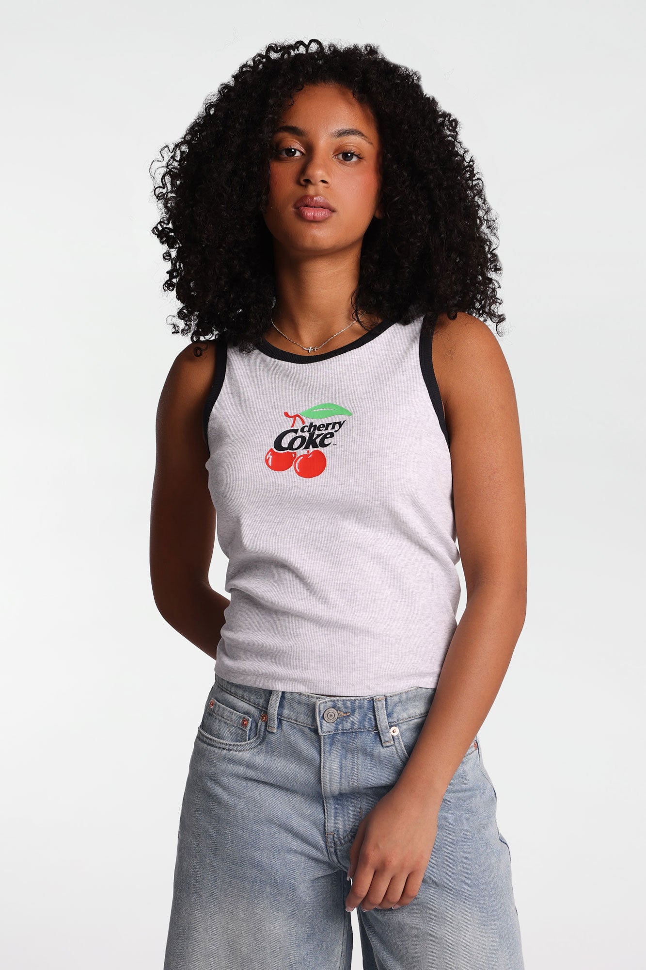 Cherry Coke Graphic Ribbed Tank Top