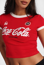 T-shirt ajusté en tricot côtelé à bord contrastant imprimé Coca-Cola Since 1886 thumbnail 2