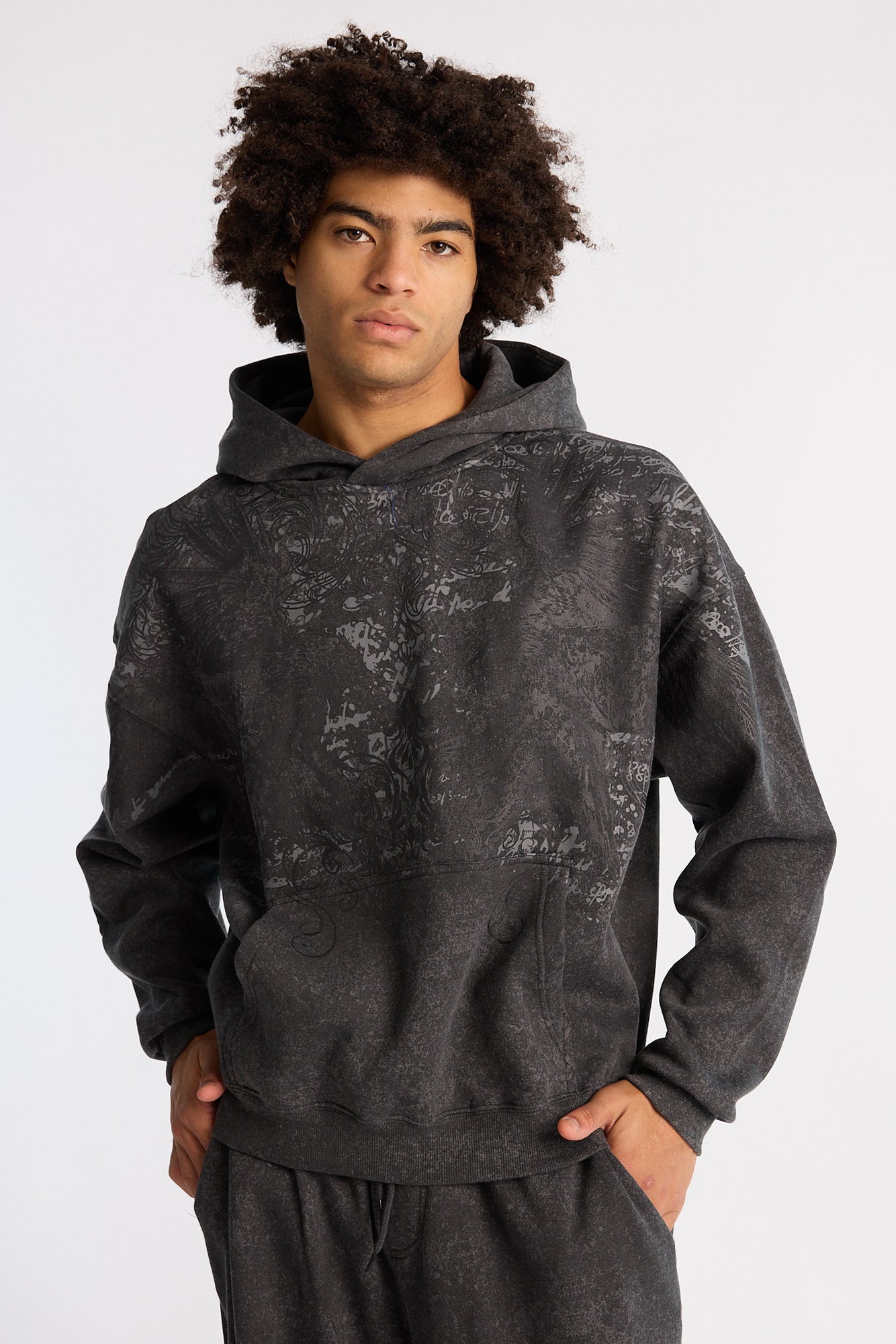 Arsenic Eagle Graphic Washed Boxy Hoodie