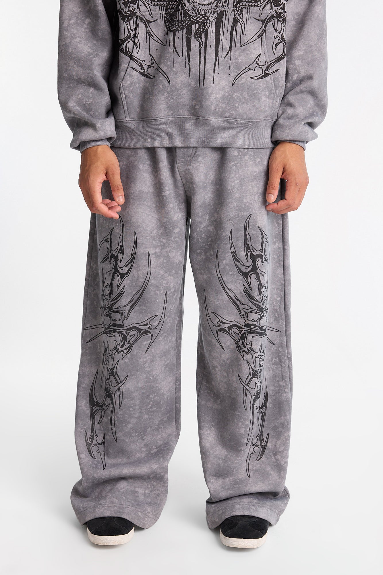 Arsenic Graphic Tie Dye Washed Super Baggy Sweatpants