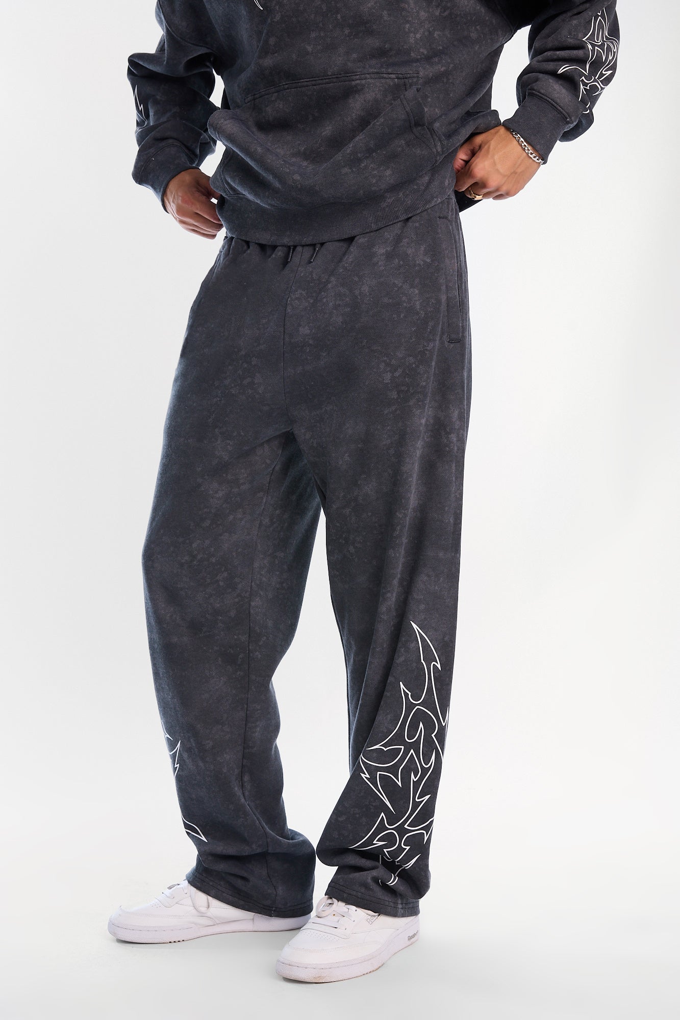 Arsenic Tie-Dye Washed Graphic Baggy Sweatpants
