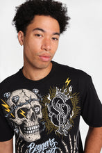 South Pole Beggars Are Not Choosers Skull & Flames Graphic Tee thumbnail 2