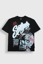 T-shirt South Pole graphique Crâne et fleurs Faith Over Fear thumbnail 2