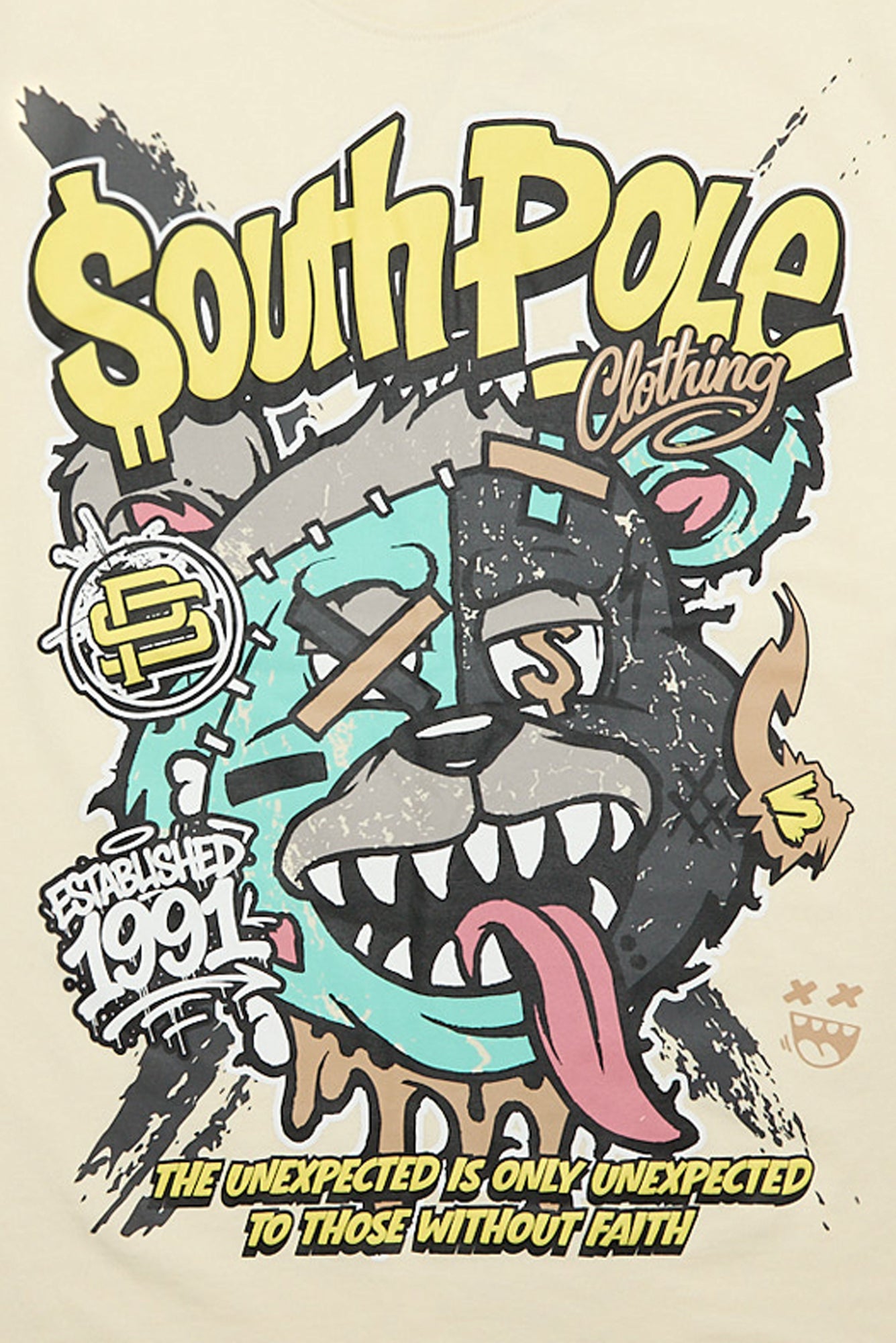 T-shirt classique graphique imprimé en relief South Pole Established 1991