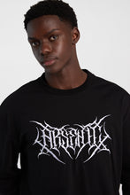 T-shirt superposé à manches longues en tricot gaufré surdimensionné à graphique Arsenic thumbnail 2