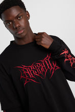 T-shirt superposé à manches longues en tricot gaufré surdimensionné à graphique Arsenic thumbnail 8