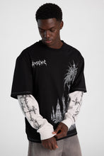 T-shirt superposé à manches longues surdimensionné à graphique mystique Arsenic thumbnail 2