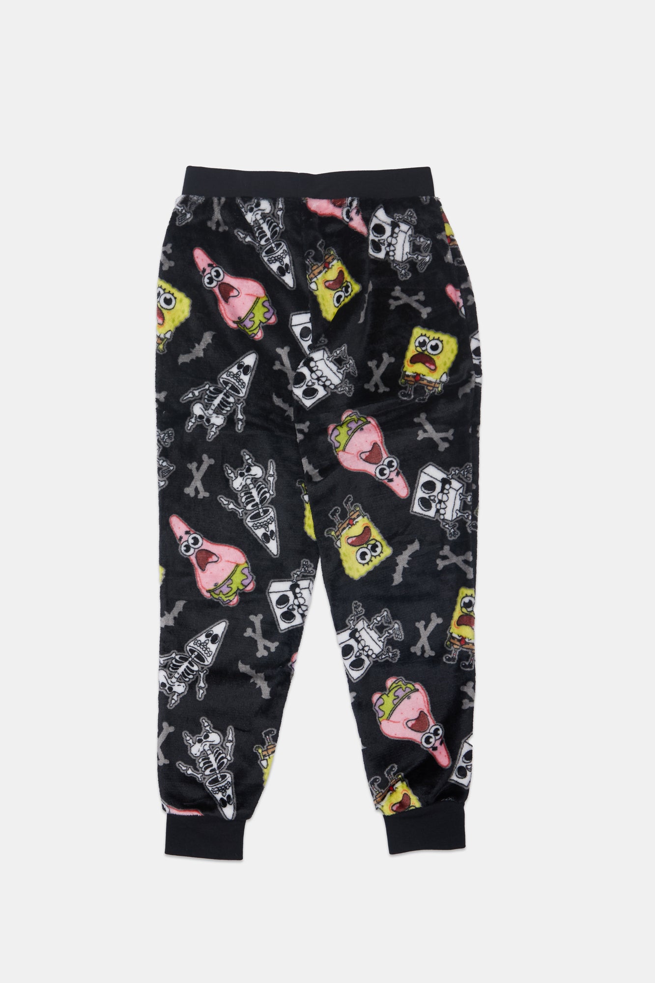 Pantalon pyjama pelucheux imprimé squelettes Bob l'Éponge et Patrick pour garçon