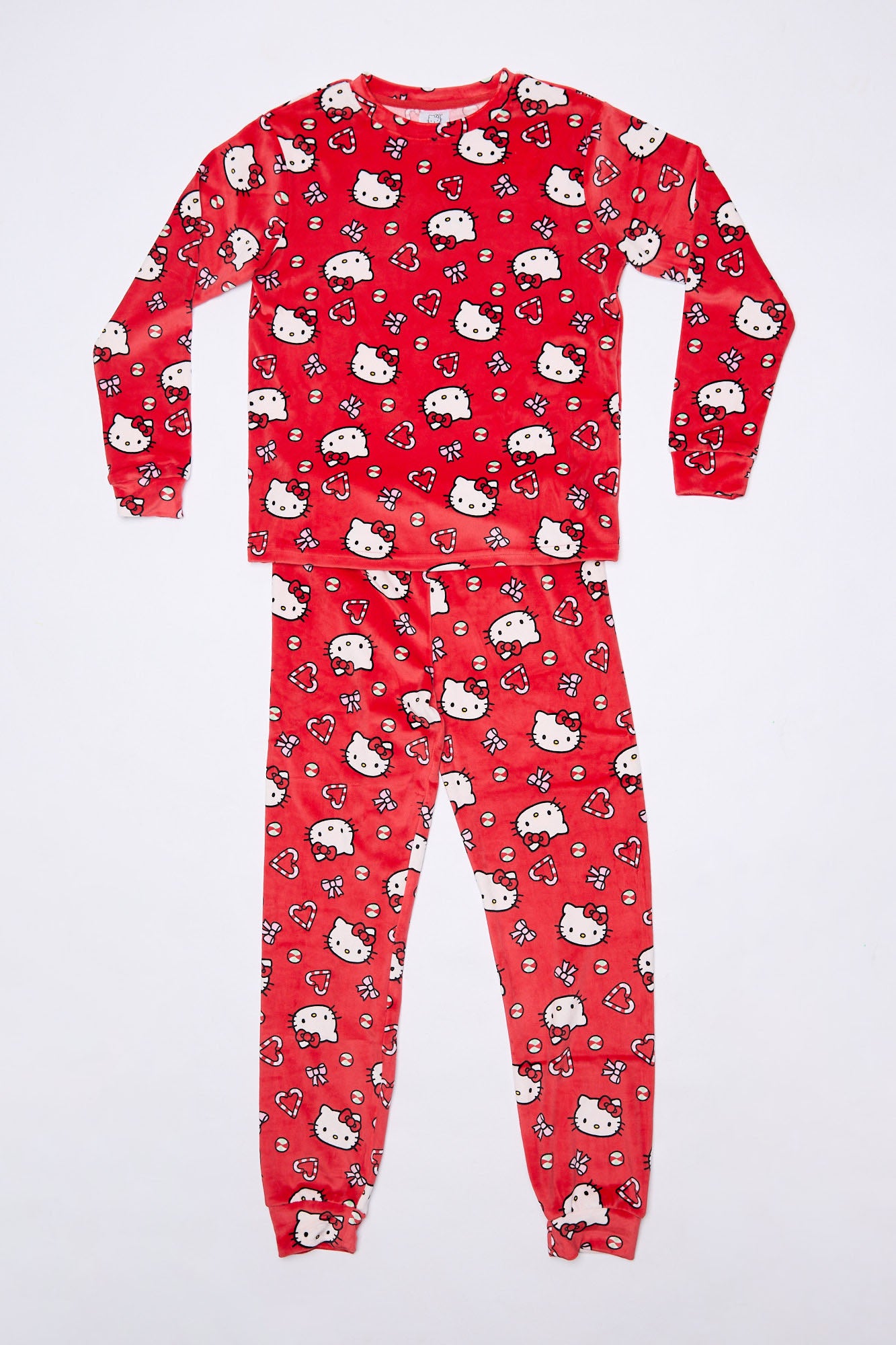 Girls' Hello Kitty Printed 2-Piece Pajama Top And Jogger Set