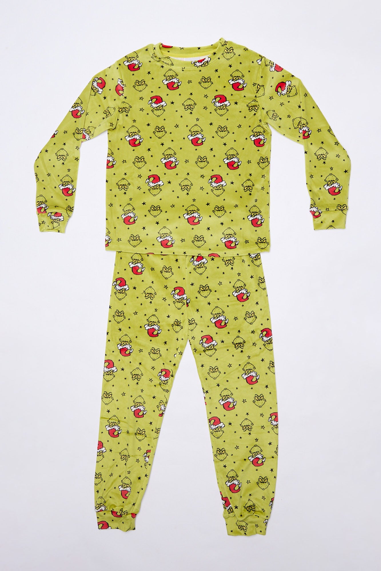 Girls' The Grinch Printed 2-Piece Pajama Top And Jogger Set