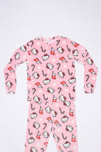 Girls' Hello Kitty Candy Canes Printed 2-Piece Pajama Top And Jogger Set thumbnail 2