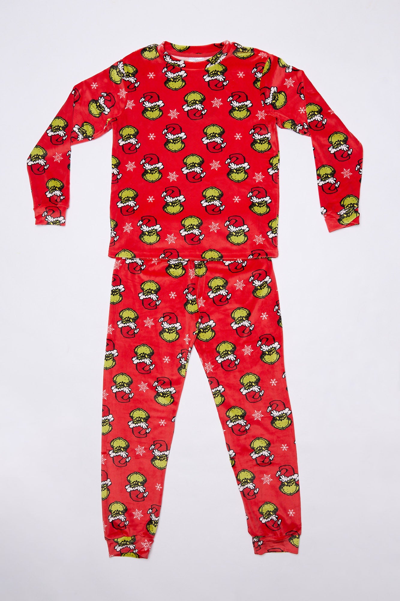 Girls' The Grinch Hat Printed 2-Piece Pajama Top And Jogger Set