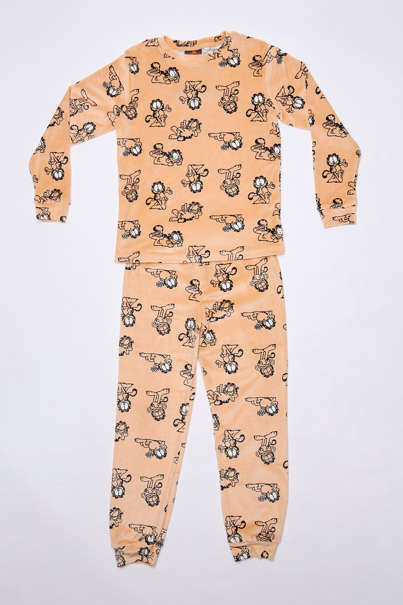 Girls' Garfield Printed 2-Piece Pajama Top And Jogger Set