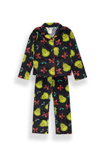 Girls' The Grinch Bow Velour Pajama Dad Shirt And Pants 2-Piece Set thumbnail 1