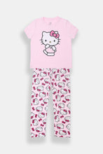 Girls' Hello Kitty Bow Pajama Tee & Pants 2-Piece Set thumbnail 1