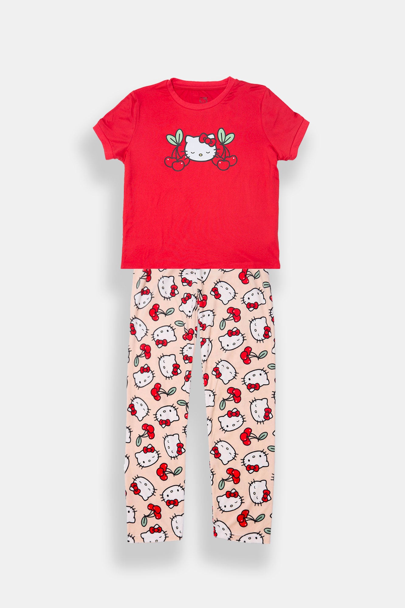 Ensemble pyjama en velour Hello Kitty cerise pour fille