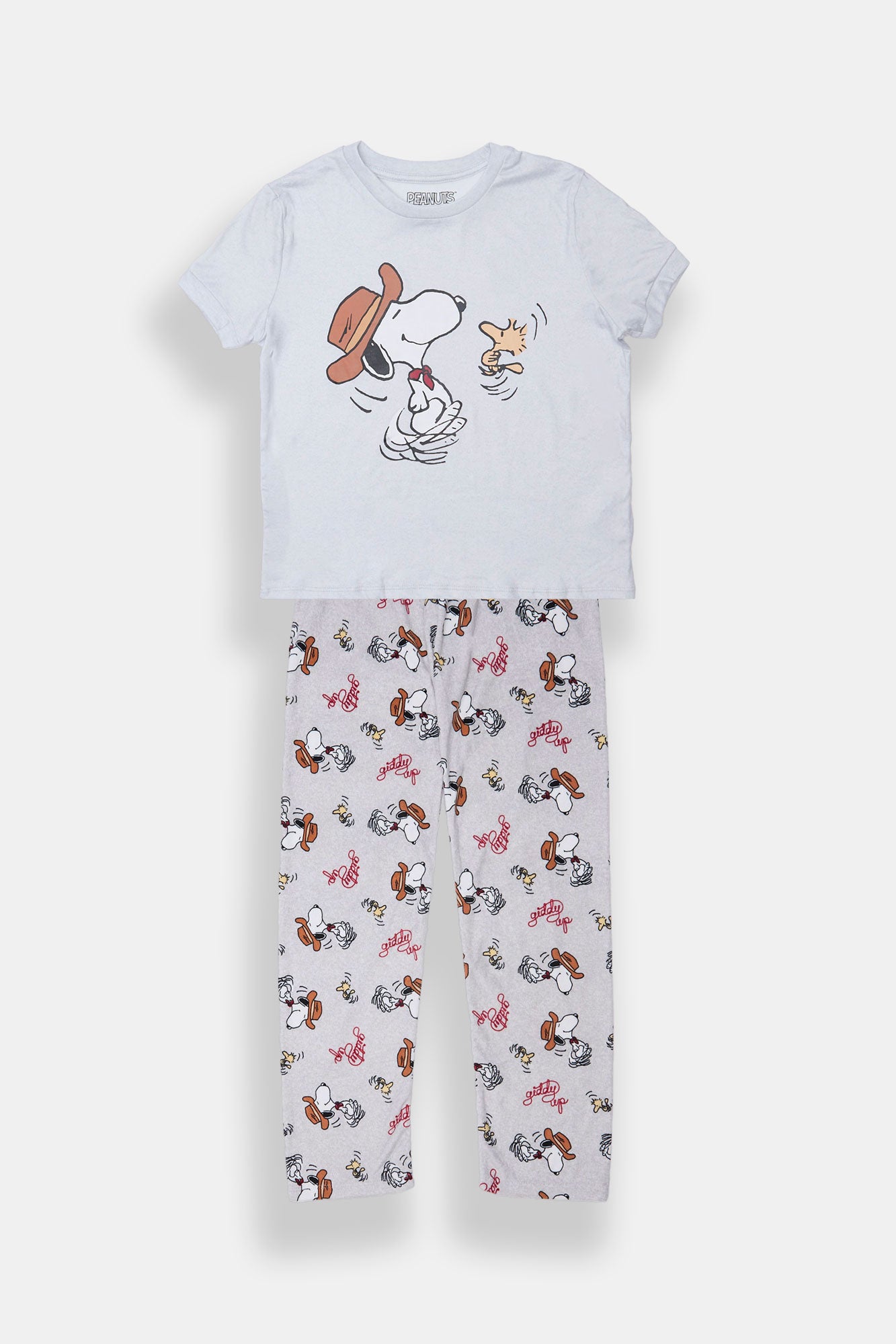 Girls' Peanuts Snoopy Western Pajama Tee & Pants 2-Piece Set