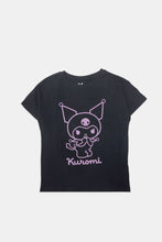 Girls' Kuromi Flocked Graphic Classic Tee thumbnail 1