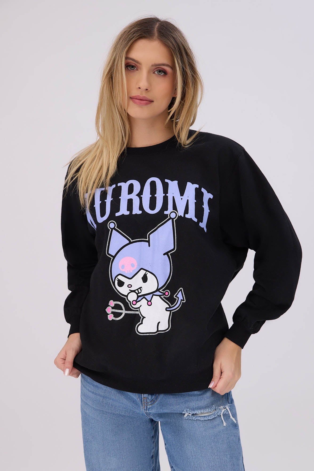 Kuromi Graphic Crew Neck Sweatshirt