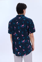 Chemise de vacances à manches courtes imprimé flamant rose tropical thumbnail 3